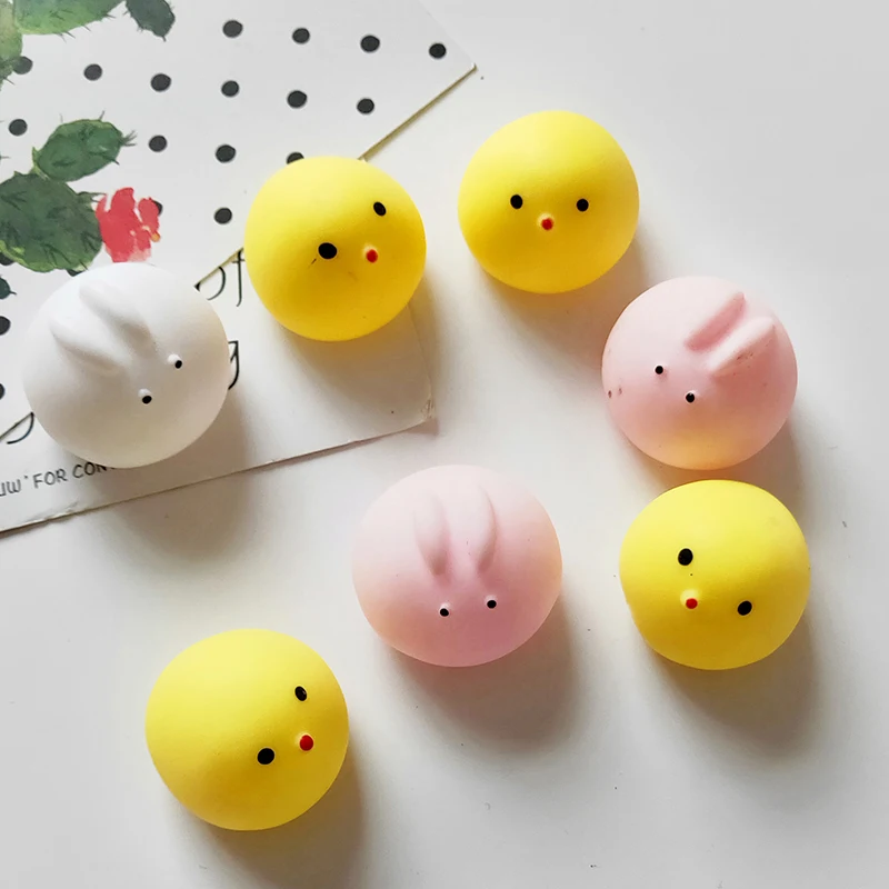 18 шт. забавные мягкие игрушки LANDZO Mochi со звуком животные фрукты для снятия стресса