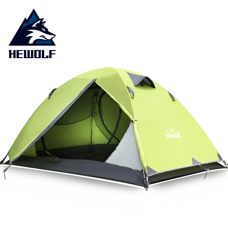 

Hewolf 2 Person Waterproof Camping Tents For Outdoor Recreation Double Layer 4 Seasons Hiking Fishing Beach Tourist Tents