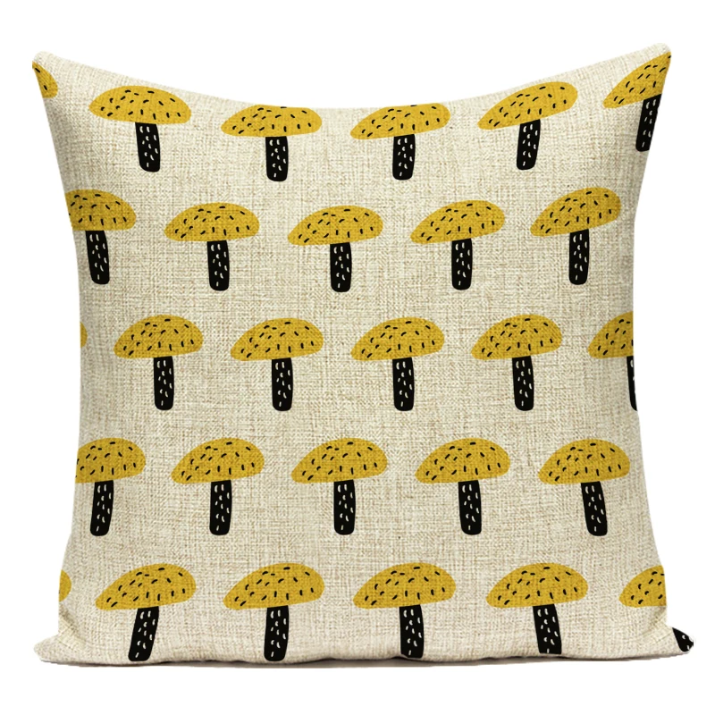 

Чехол для подушки ZXZXOON, лен/хлопок, рисунок грибы