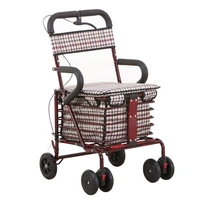 old age walker shopping cart old cart folding can push can sit walker with seat four wheeled shopping cart