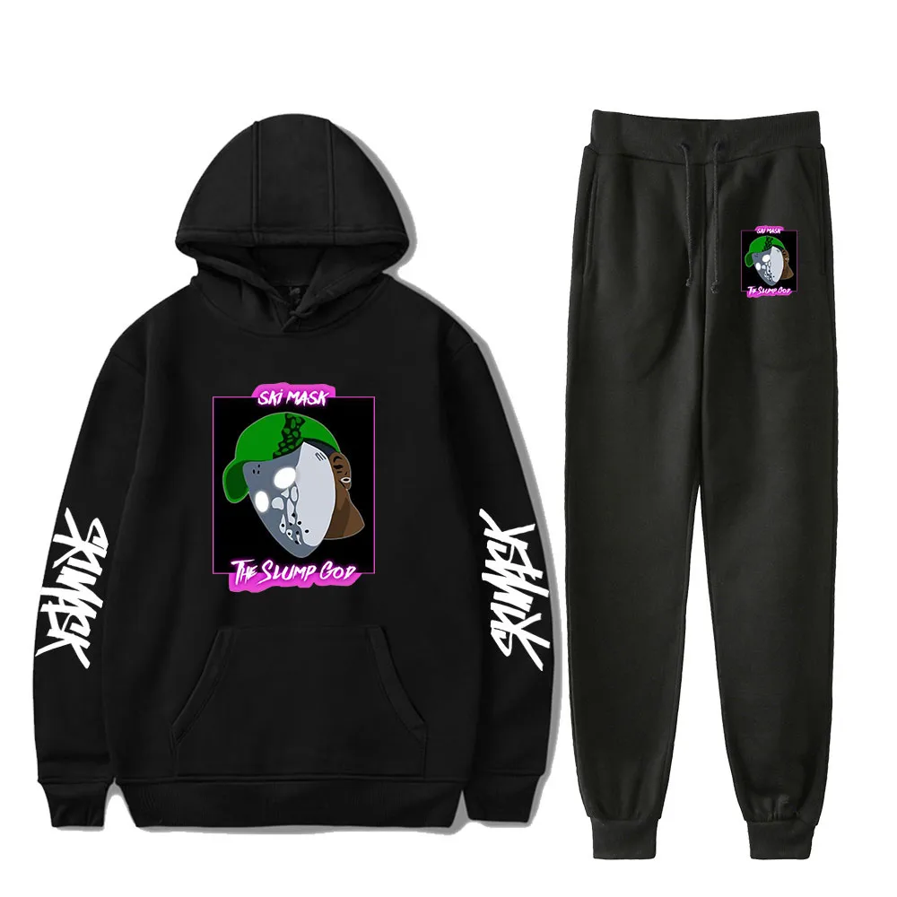 

Harajuku Printed SKI MASK THE SLUMP GOD Rapper Hip 2020 New Style Jogger Sweatshirt Sets Sports Hoodies Sweatshirts+pants Sets