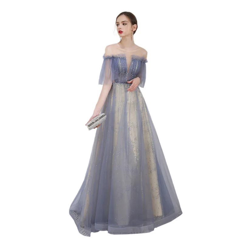 

Princess Slim Long Gown O-Neck Womans Party Dress Floor-Length Wedding Evening Cheongsam Luxury Banquet Ball Qipao Dress Vestido