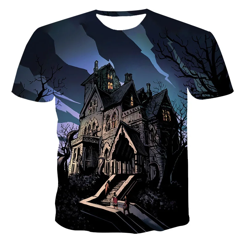 

3D T-Shirt 2021 Men Clothing New Summer Skull&Death Short Sleeve Boy-Child Fashion O-Neck Street Wear Cool Customizable 110-6 XL