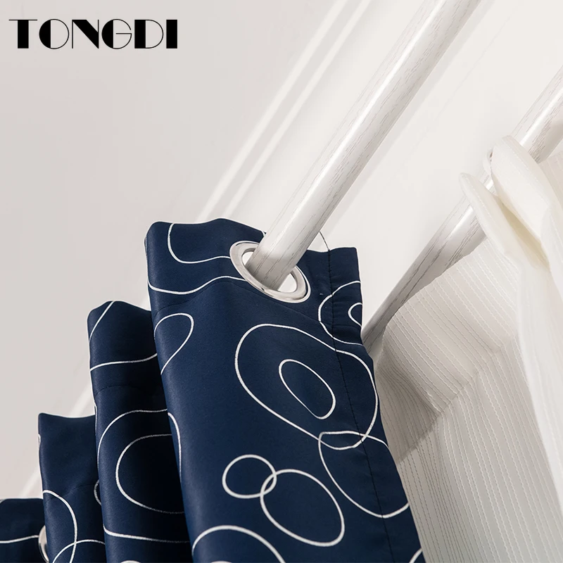 Светонепроницаемые занавески TONGDI Блестящие Серебряные Элегантные Круглые узоры