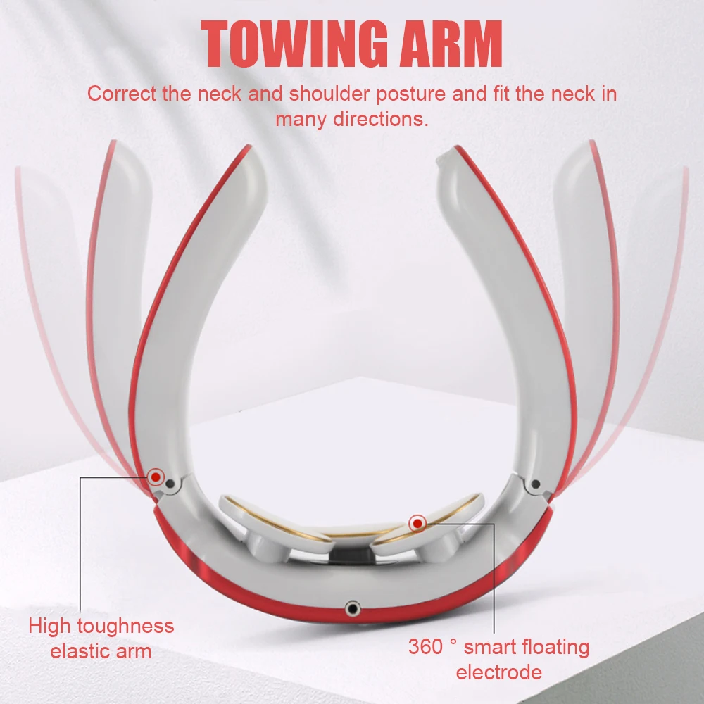 Электрический магнитный импульсный умный 4D массажер для шеи с нагревом