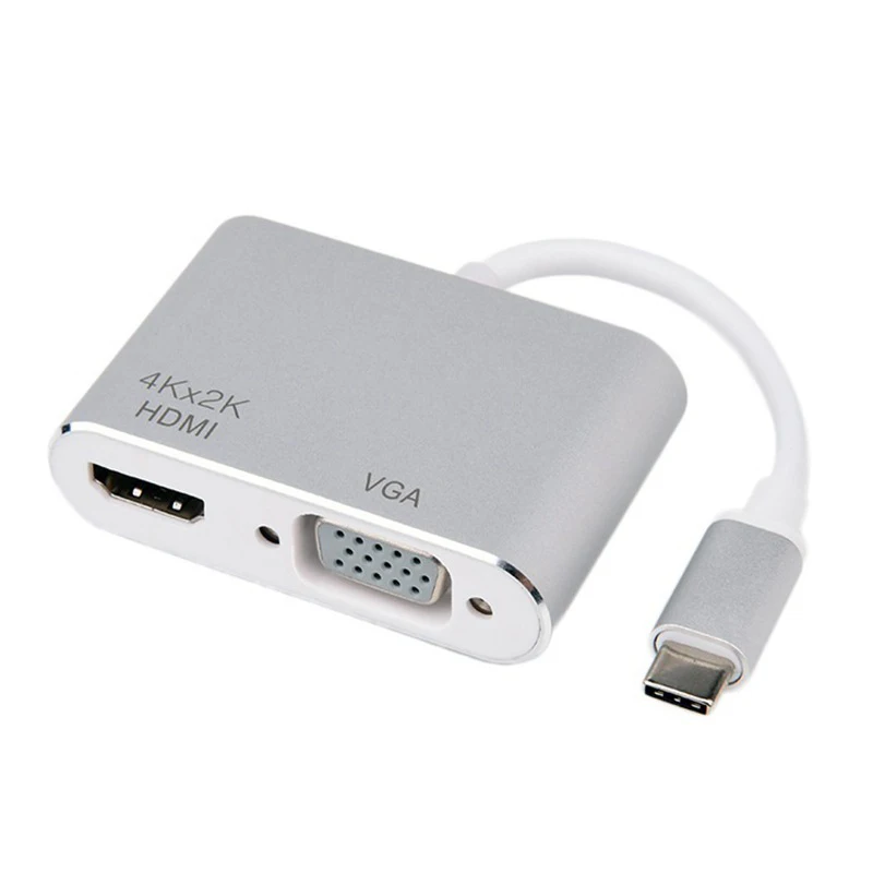 USB C концентратор типа к HDMI VGA адаптер конвертер 4K Thunderbolt 3 для ноутбука Google Chromebook