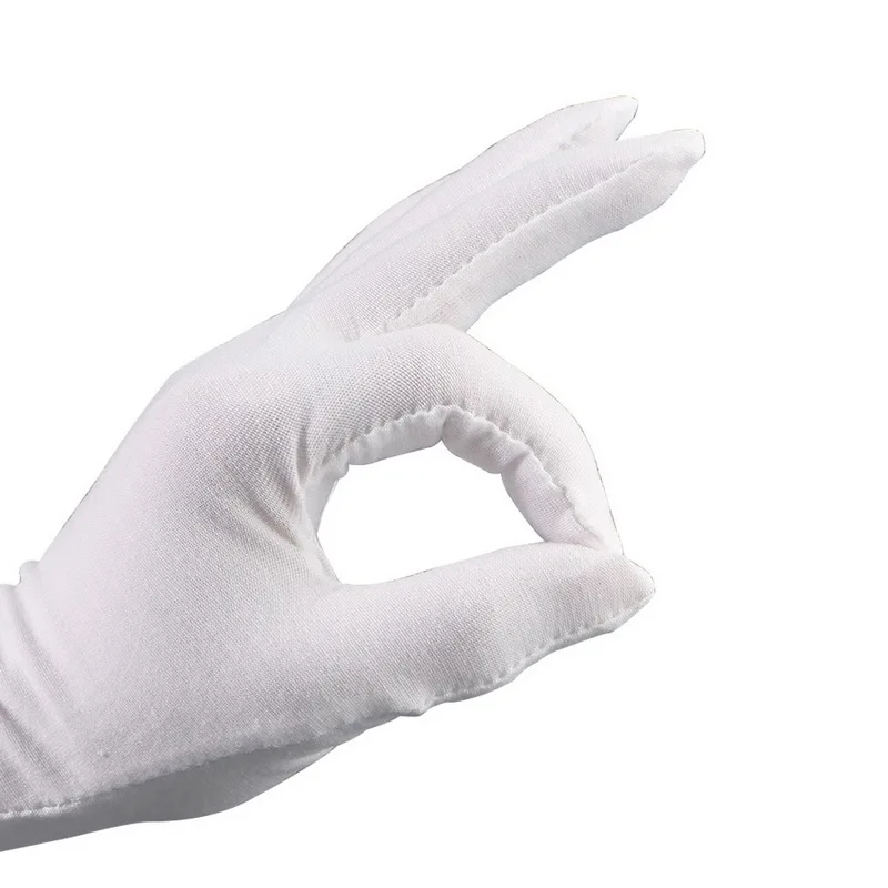 Белые рабочие хлопковые перчатки 1 пара ювелирные изделия легкие защитные
