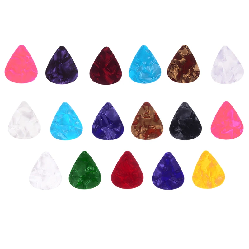 

New 0.46mm 0.71mm 0.96mm 20 Pieces Colorful Guitar Picks Celluloid Mediators For Bass Guitar Good Quality