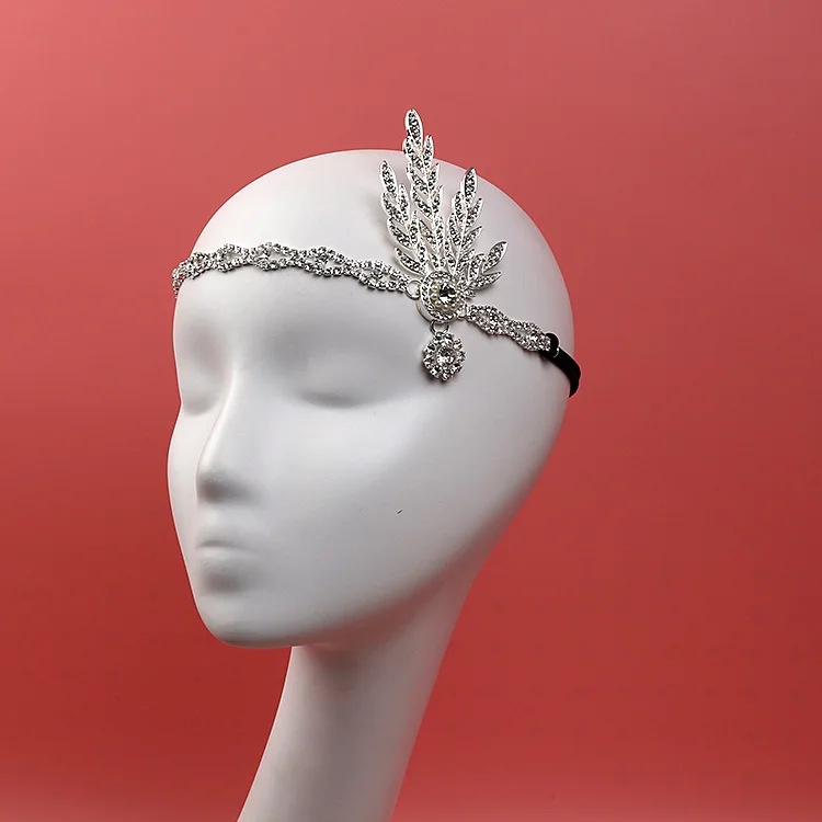 Great Gatsby Inspired Leaf Simulated 1920s Jewelry Set Costume Accessories 20s Flapper Pearl Headband Bracelet Ring |