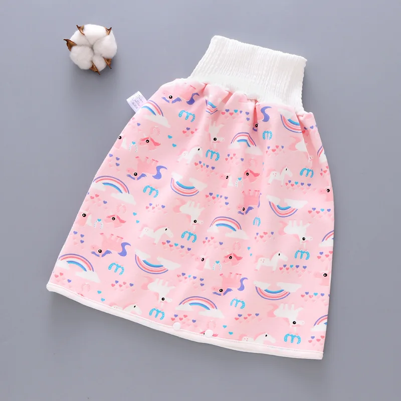 Almohadilla impermeable para dormir de 0 a 12 a&ntilde;os, falda de pa&ntilde;al de algod&oacute;n de cintura alta, pantalones de entrenamiento para ni&ntilde;os, pa&ntilde;al de tela reutilizable para beb&eacute;, gran vendedor-4