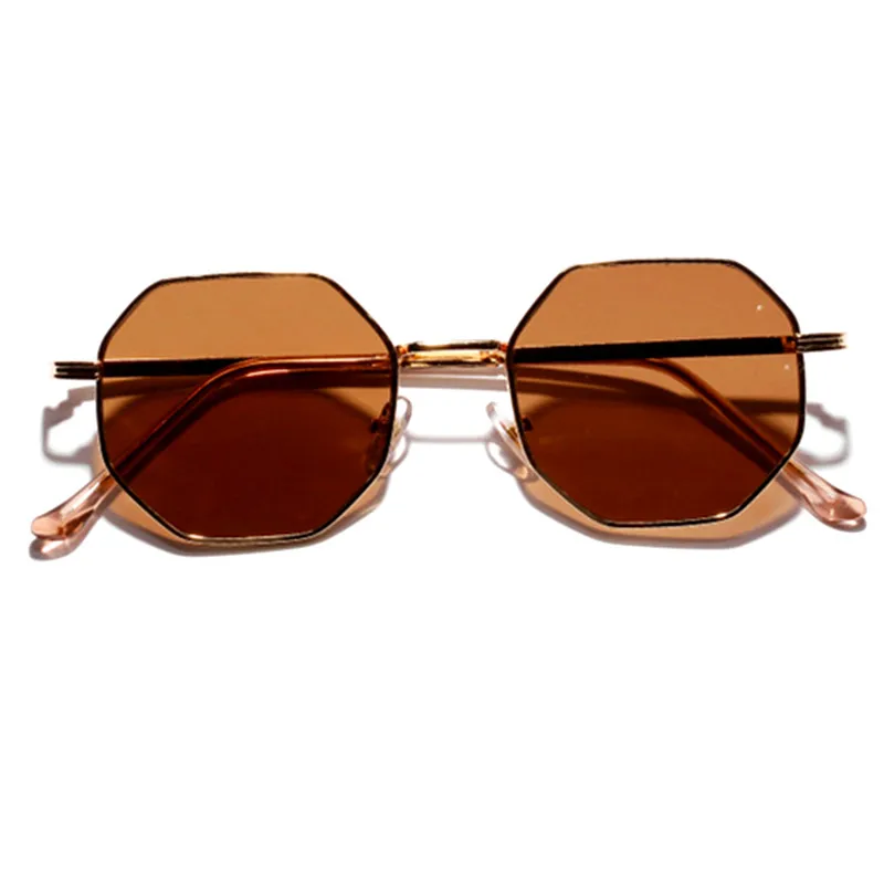 

2021 Retro Polygon Driver Glass Men Luxury Pink Lens Round sunglasses Vintage Small Frame Mirror Color Sunglasses