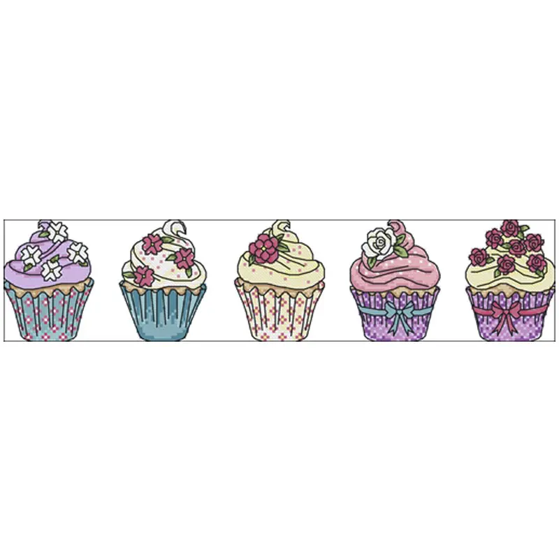 

Набор для вышивки крестиком, набор «сделай сам» с узорами «кексы», 11CT 14CT 18CT, для домашнего декора