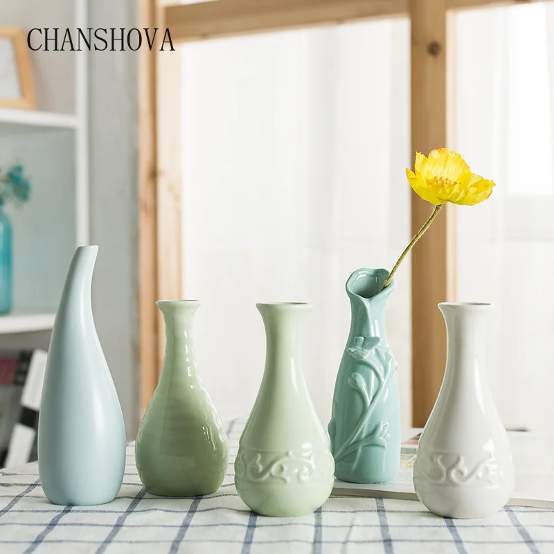 Керамическая маленькая ваза с цветочной композицией китайские украшения