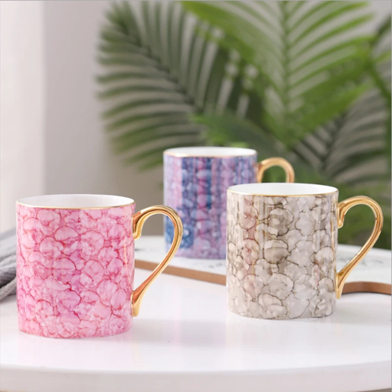 

Nordic Marble Coffee Mugs Matte Luxury Water Cafe Tea Milk Cups Condensed Coffee Ceramic Drinking Juice Coffee Milk Tea Mug