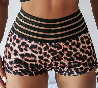 CB119 leopard shorts Сетчатый комплект для йоги с карманами, штаны для фитнеса, Ropa Deportiva Mujer, спортивная одежда для спортзала, женский спортивный бюстгальтер, комплект для бега, шорты, спортивный костюм - Цвет: CB119 leopard shorts