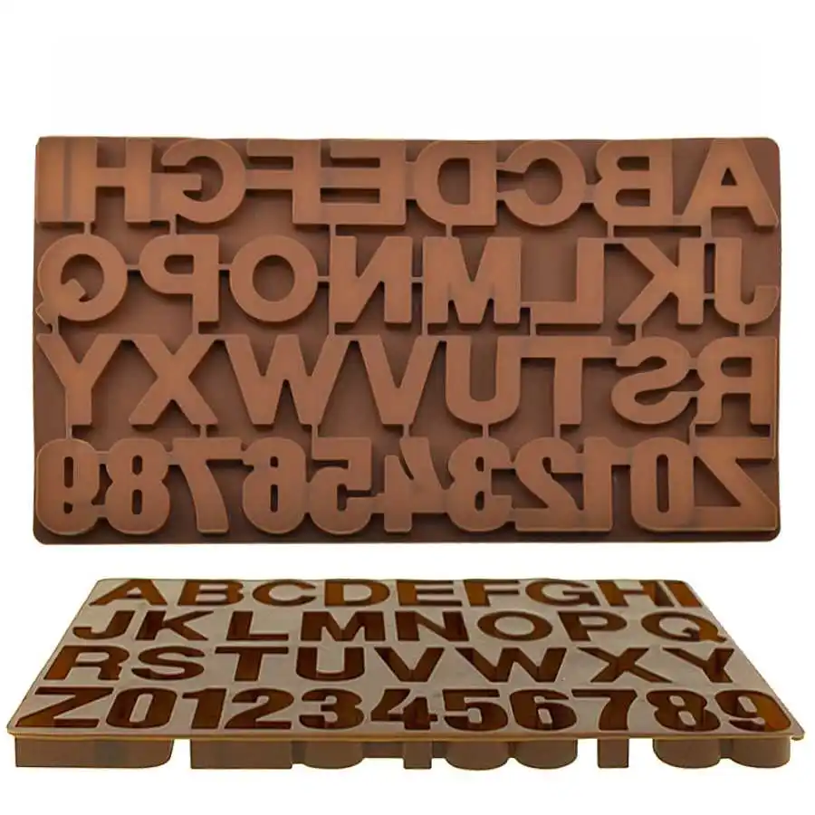 

Large Letter Alphabet Number with hole Silicone Resin Mold Chocolate Candy Mould Cake Baking Pan For DIY Cookies Crayon Tool