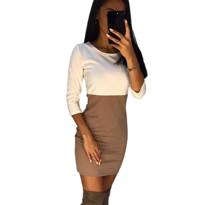 Платье Карандаш WS3267E винтажное мини платье с рукавом три четверти на осень и зиму