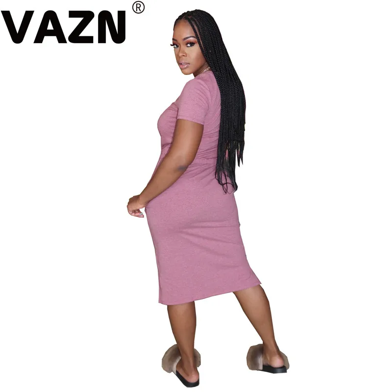 Женское леопардовое платье с коротким рукавом VAZN Черное Платье макси круглым