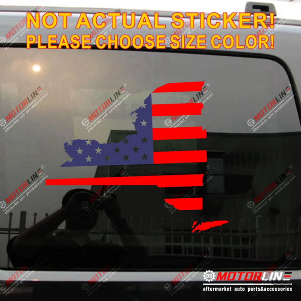 Карта штата Нью Йорк флаг США наклейка автомобильная виниловая размер высечки