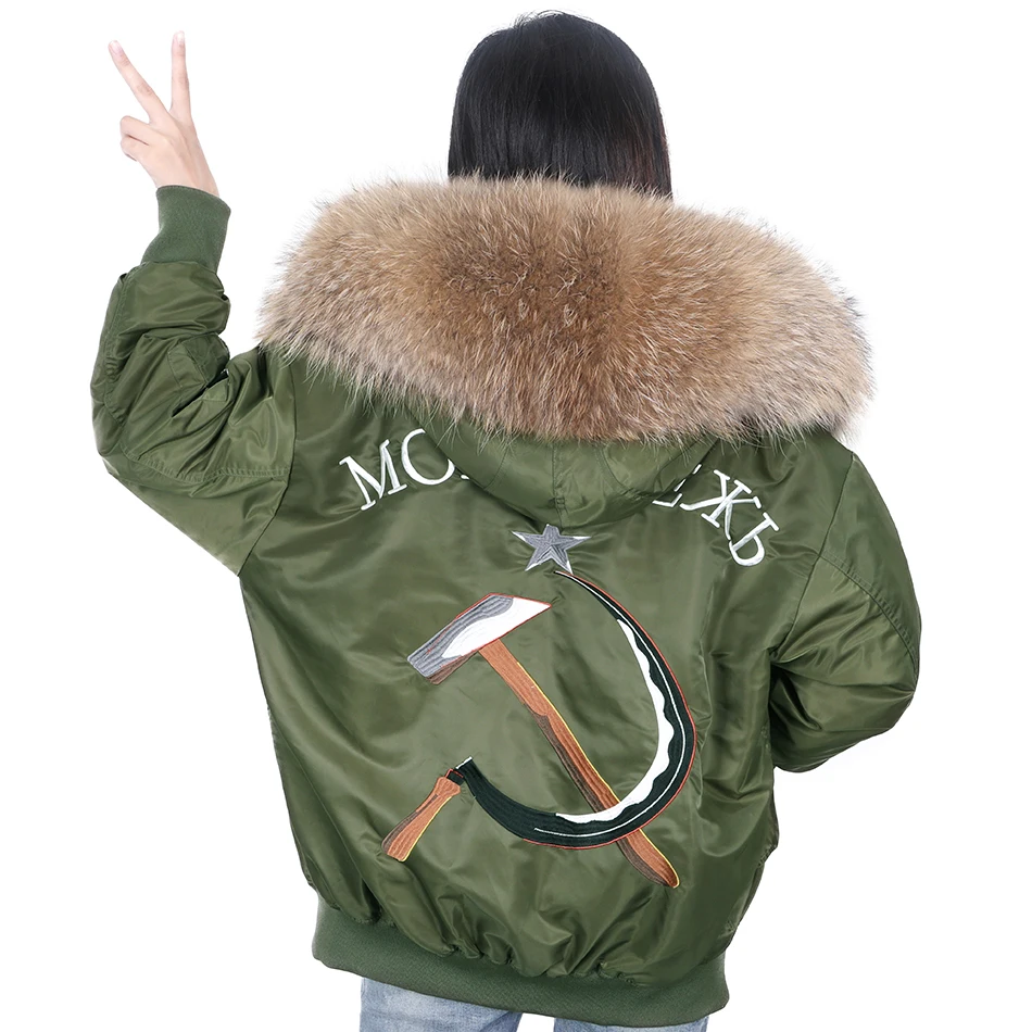 MAOMAOKONG 2020 новая Подлинная мех енота свободная и модная съемная подкладка вышитая