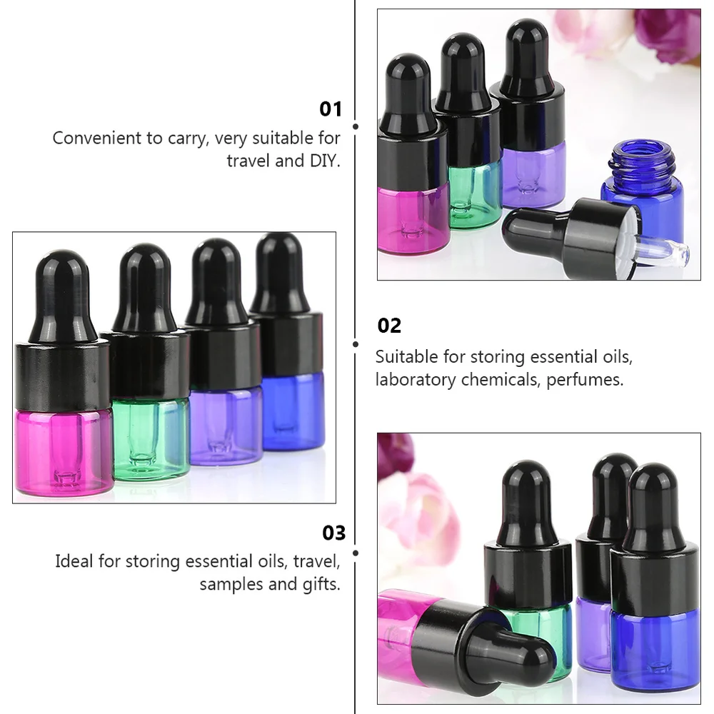 

50Pcs Glass Essential Oil Bottle Multifunction Dropper Bottle Liquid Container