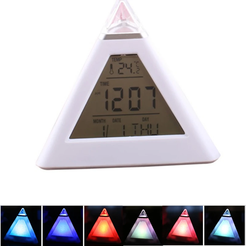 Электронные часы-будильник со светодиодной подсветкой 7 цветов | Дом и сад