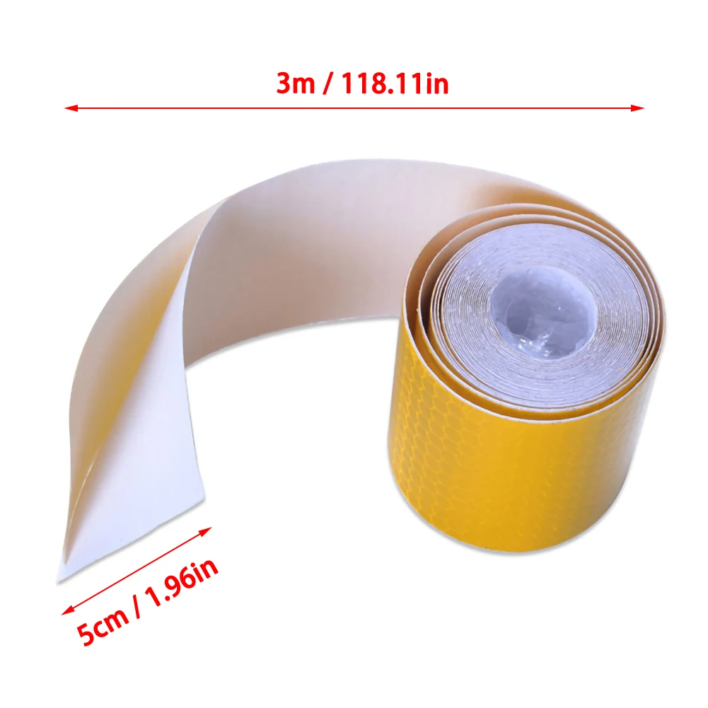 

5cm*300cm Car Reflective Tape Safety Warning Car Decoration Sticker Reflector Protective Tape Strip Film Auto Motorcycle Sticke