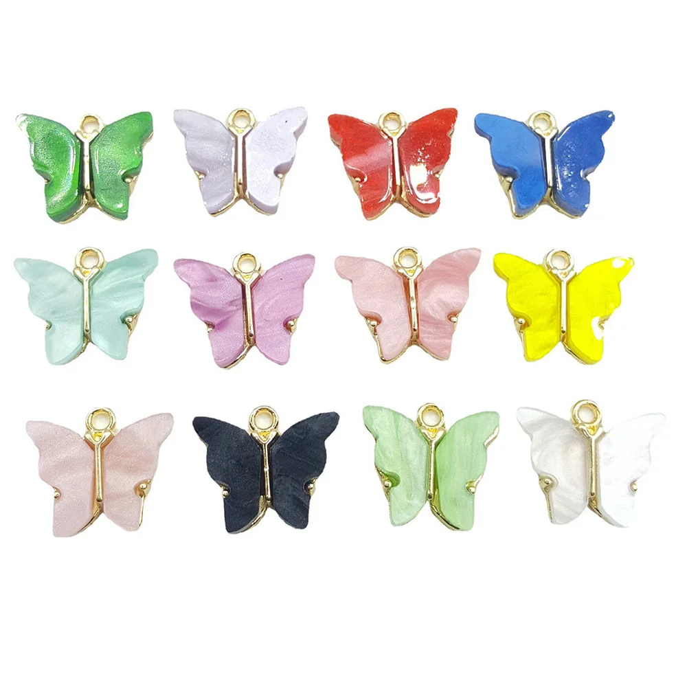 

10PC/lot 15.7x13.8mm Colorful Butterfly Pendant Hang Charms DIY Alloy Jewelrys Fit For Bracelet Necklace Making
