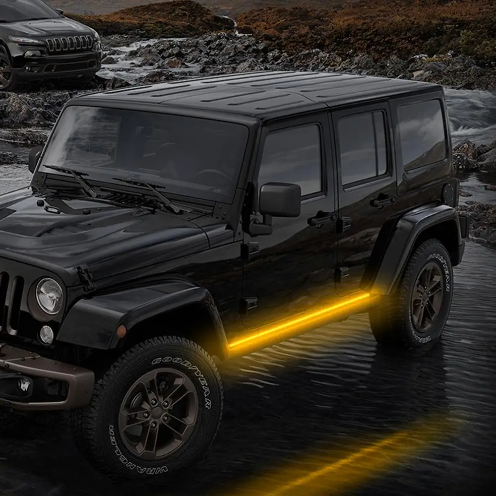 

2PCS 60inch 2835 SMD Car LED Runningght Kit Side Step Strip Turn Signal light for Truck SUV Waterproof IP67