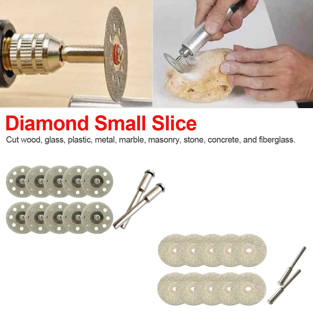 

Circular Cutting Disc 10pc+3.0mm Mandrel Dremel Accessories Diamond Grinding Wheel Saw Dremel Rotary Tool Diamond Discs