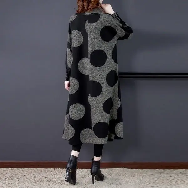 

Women's Midi loose coat large size casual temperament lotus leaf cuffs