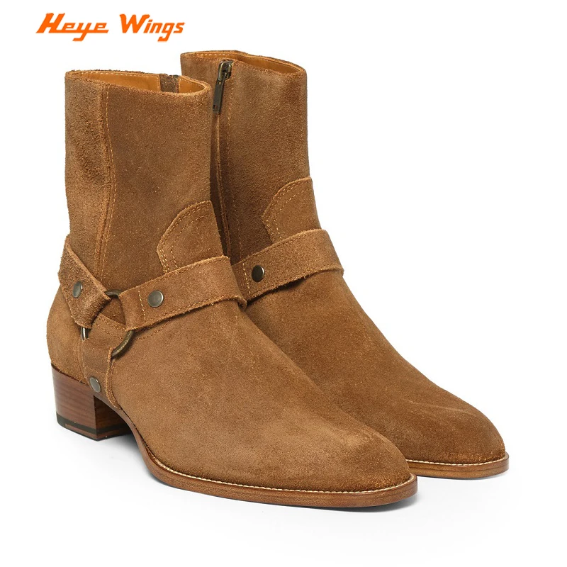 Черные и уличные высокие ботинки ручной работы Wyatt Гарри пряжка кольцо ремешок