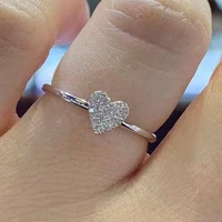 milangirl exquisite love heart shaped wedding ring mirco paved cz zircon crystal rhinestone women luxury engagement jewelry