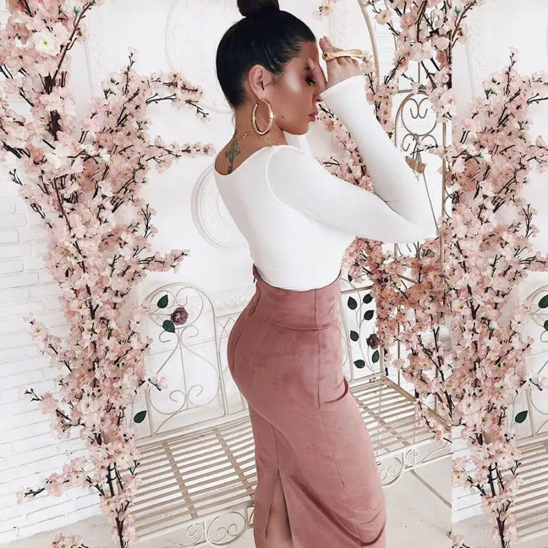 

Fashion Women Bodycon Solid Evening Party Cocktail Tight Skirt Short Midi Skirt