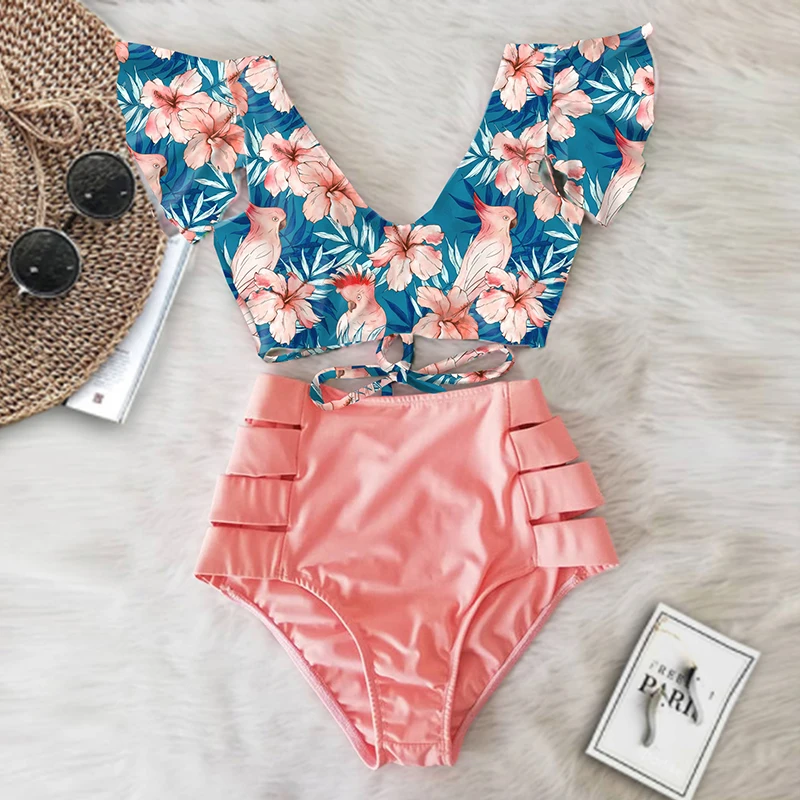 2021 Sexy Ruffle Bikinis Women Swimsuit Brazilian Biquini Push Up Bathing Suit Beachwear Maillot de bain
