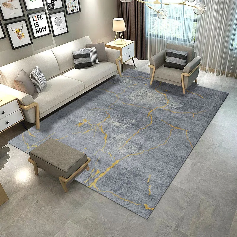 

Modern Gold Gray Abstract Carpet Living Room Nordic Style Coffee Table Rug Floor Rug Bedroom Bedside Mat Kitchen Rug Hallway Mat