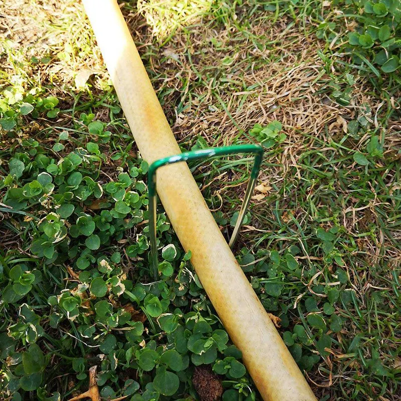 

20Pcs Garden Stakes Galvanized Landscape Staples, U-Type Turf Staples for Artificial Grass, Securing Fences Weed Barrier