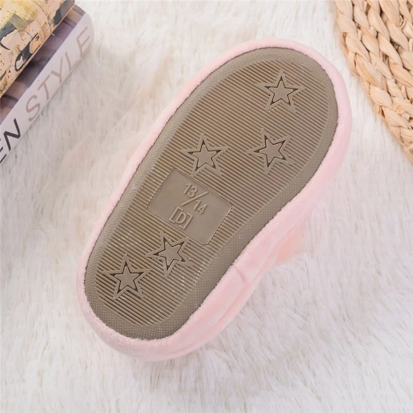 

Toddler Kids Winter Slippers Home Baby Boys Girls Plush Warm Shoes Child Cartoon Rabbit Soft-Soled Indoor House Slipper 2-9T A50