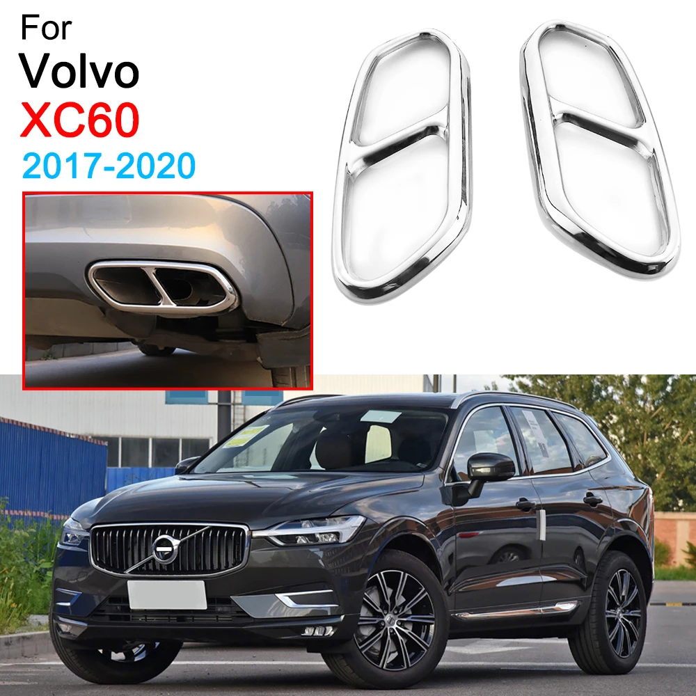Задний двойной глушитель выхлопные трубы наконечник Накладка для Volvo XC60
