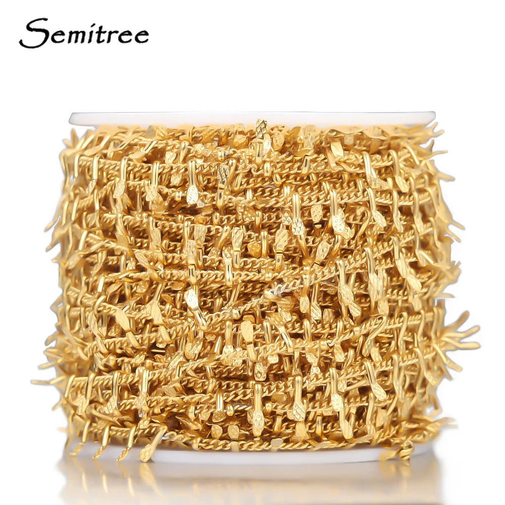 Semitree 1 метра цепочки из нержавеющей стали для ожерелья компоненты браслета DIY