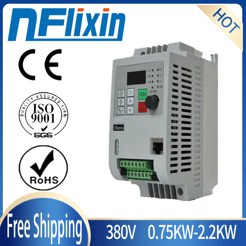 

380V 1.5KW 2.2KW Single Phase input and 3 Phase Output Frequency Converter / Adjustable Speed Drive / Frequency Inverter / VFD