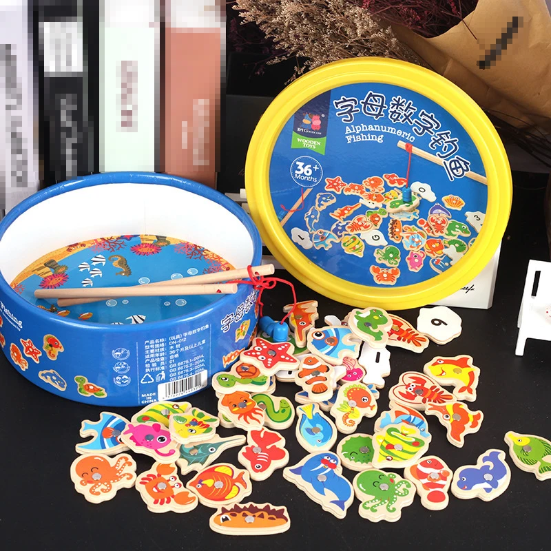 

40pcs Fishing Toys Kids Early Education Toys Children Number Letter Magnetic Fish Toy Game Development Intellectual Toys