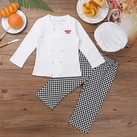 chictry baby boys girls cook chef costume kitchen uniform cotton shirts pants hat set kids halloween roleplay party outfits