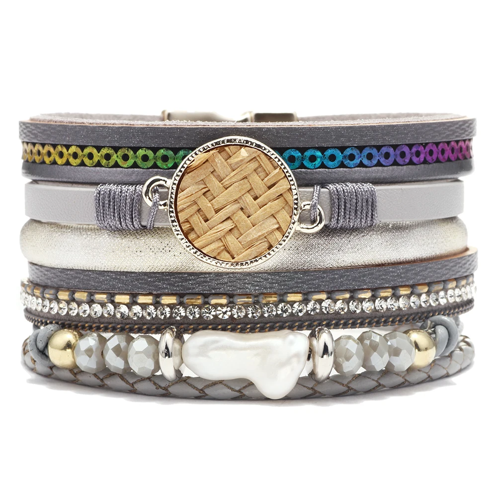 VEROMCA Европейский и американский новый многослойный кожаный металлический