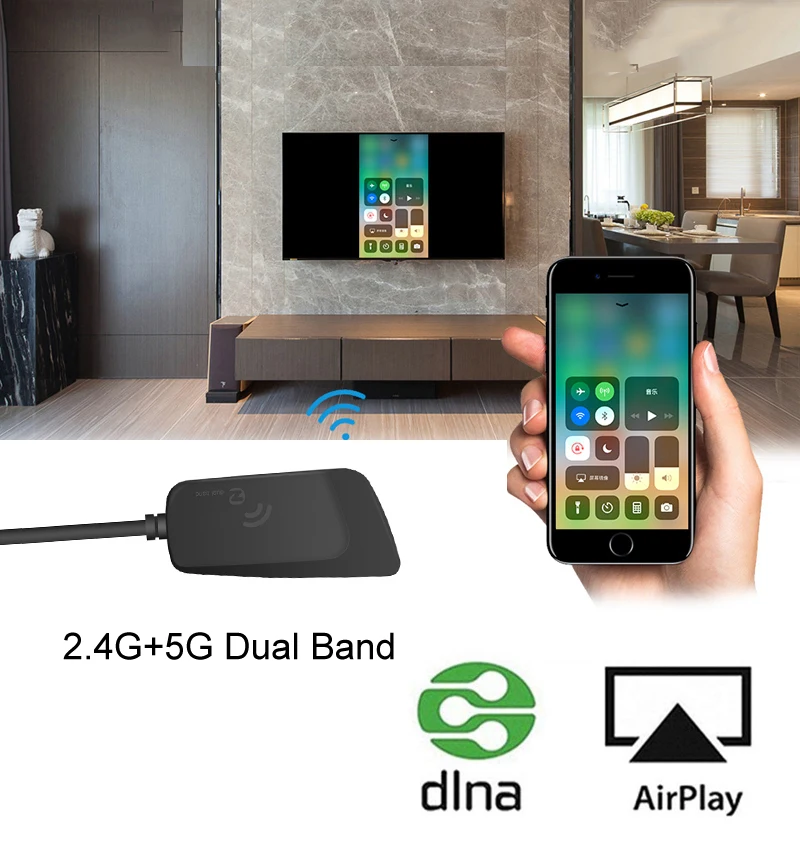 1080p 2 4g 5g hdtv stick hdmi compatible wireless wifi display dongle video converter smart view screen mirroring phone to tv free global shipping