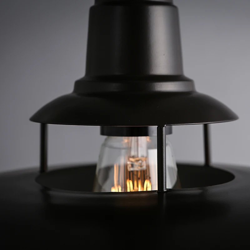 

Loft Retro Industrial Coffee Hall Bar Iron Chandelier Chandelier Single Head Cover American Village Restaurant hanglamp