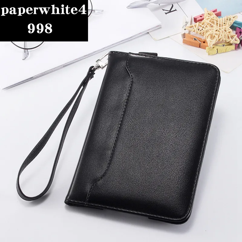 Черный Новинка Kindle Paperwhite 4 Чехол из искусственной кожи чехол сумка мягкая электронная книга Smart Cover для Amazon Kindle Paperwhite 4 чехол Coque - Цвет: Черный