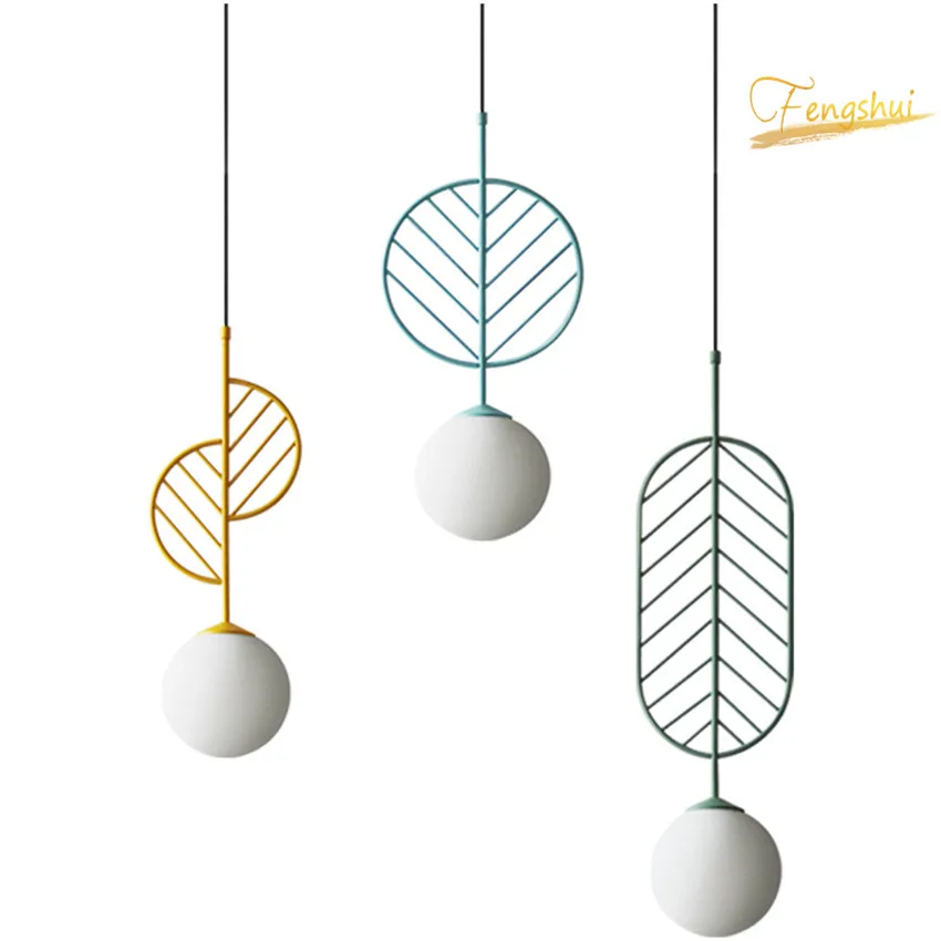 

Modern Minimalist Pendant Lights Lighting Nordic Style Lamp Creative Macaron Leaf Lamp Indoor Deco Art LED Bar Counter Luminarie