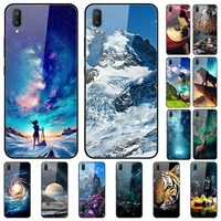 case for vivo v11 back phone cover black silicone bumper with tempered glass series 2