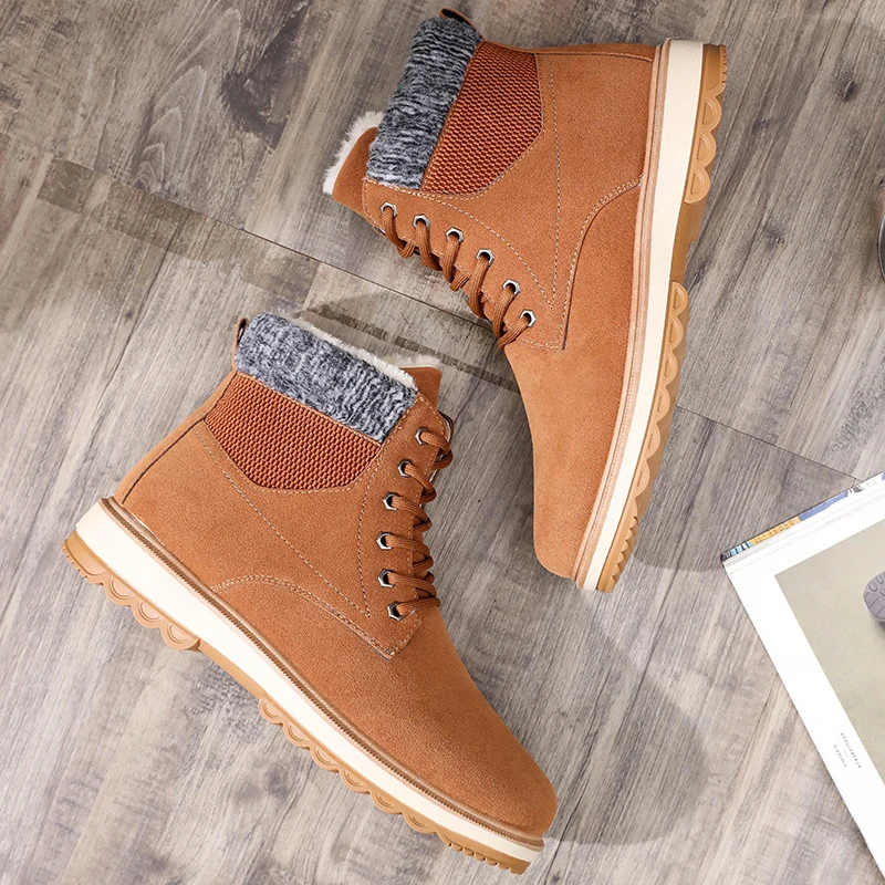2019 г. Мужские ботинки высокие теплые повседневные на шнуровке мужские бархатные